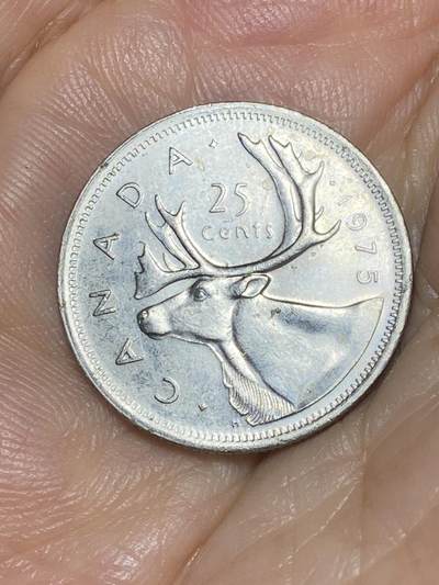 2025年第八十五场(总第一百一十一场）外国好品散币(免佣金) - 加拿大🇨🇦1975年25分(伊丽莎白二世中年花冠，第三版)