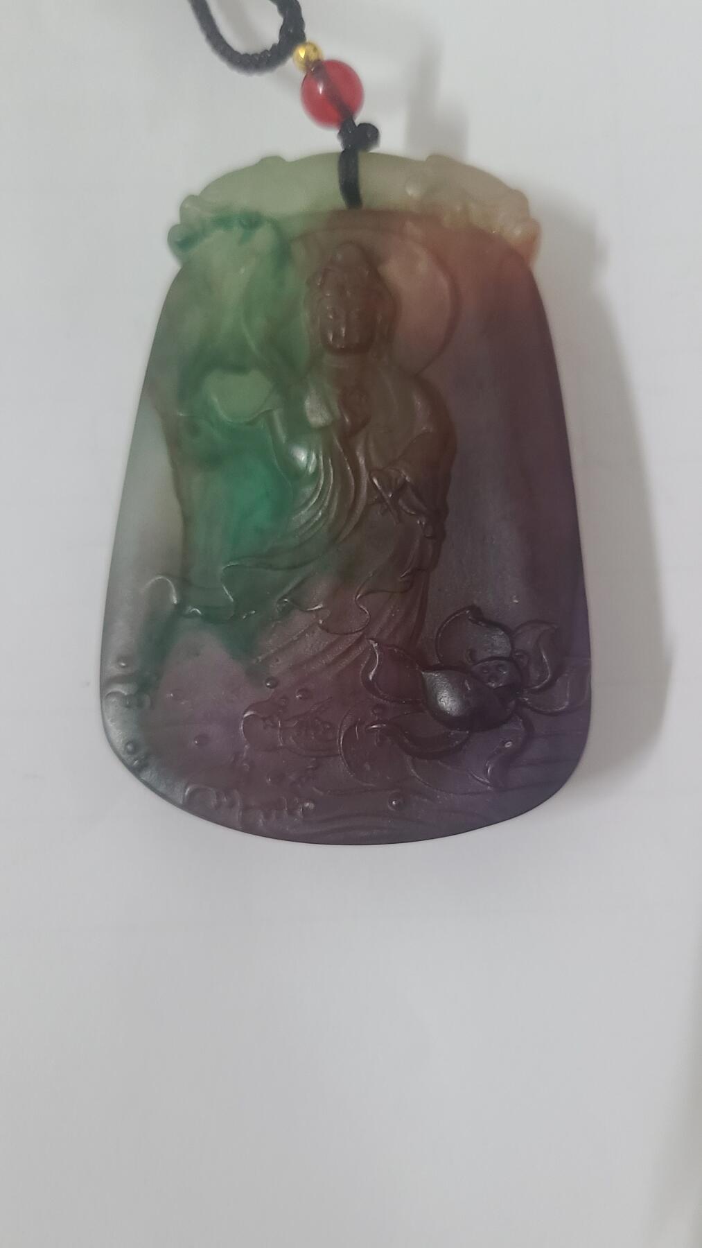 蓬莱岛毒液超七观音菩萨沉香吊坠一个，