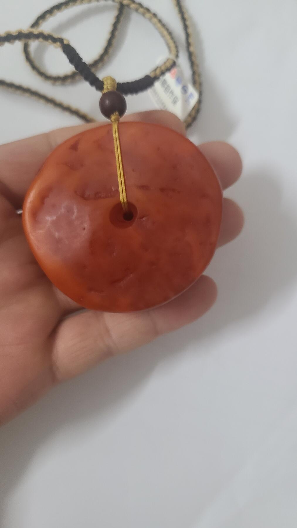 富森红土回流虫眼料吊坠如图一个