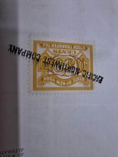 狮子猫股票债券纸品第三期 美国1966年北美航空公司 含税票