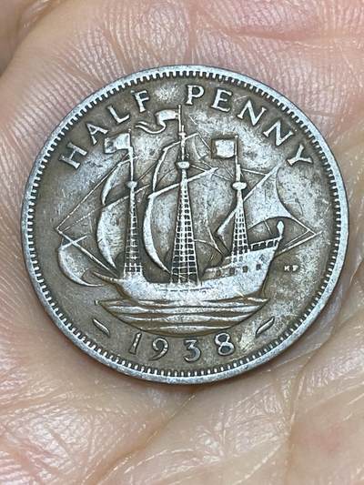 2025年第八十五场(总第一百一十一场）外国好品散币(免佣金) - 英国🇬🇧1938年半便士(乔治六世第一版)