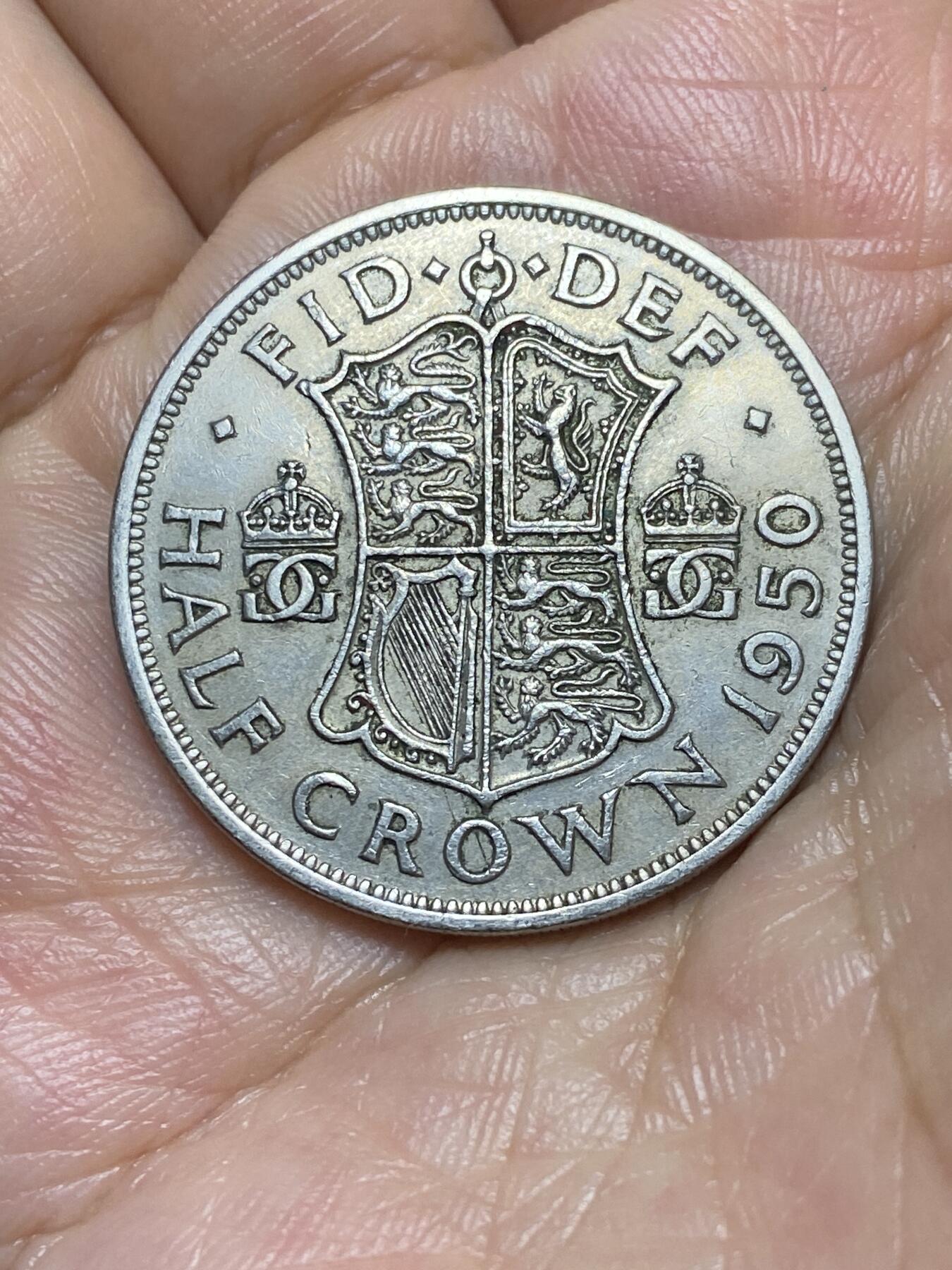 2025年第八十五场(总第一百一十一场）外国好品散币(免佣金) 较少见–英国🇬🇧1950年半克朗(乔治六世第三版)