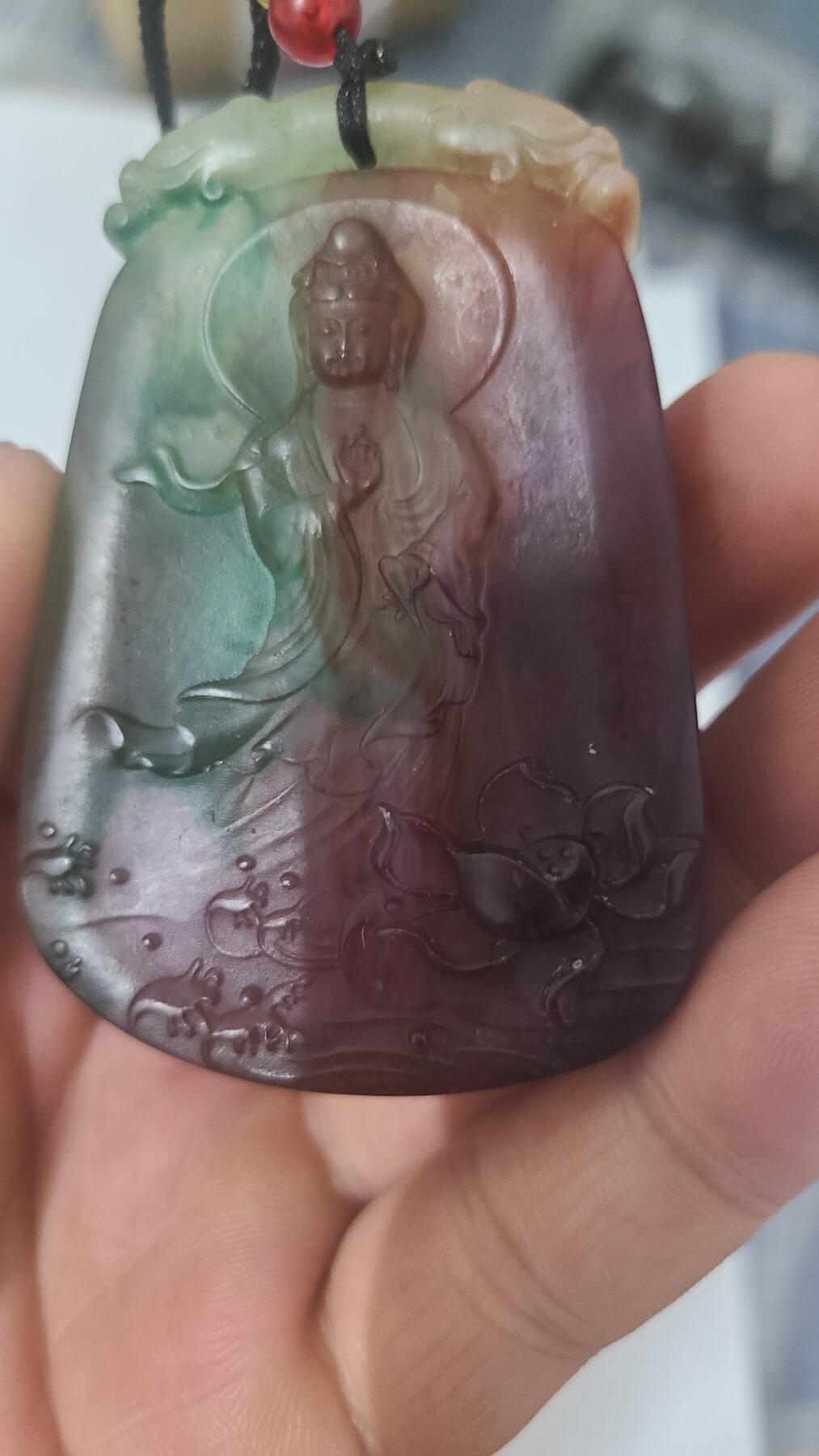 蓬莱岛毒液超七观音菩萨沉香吊坠一个，