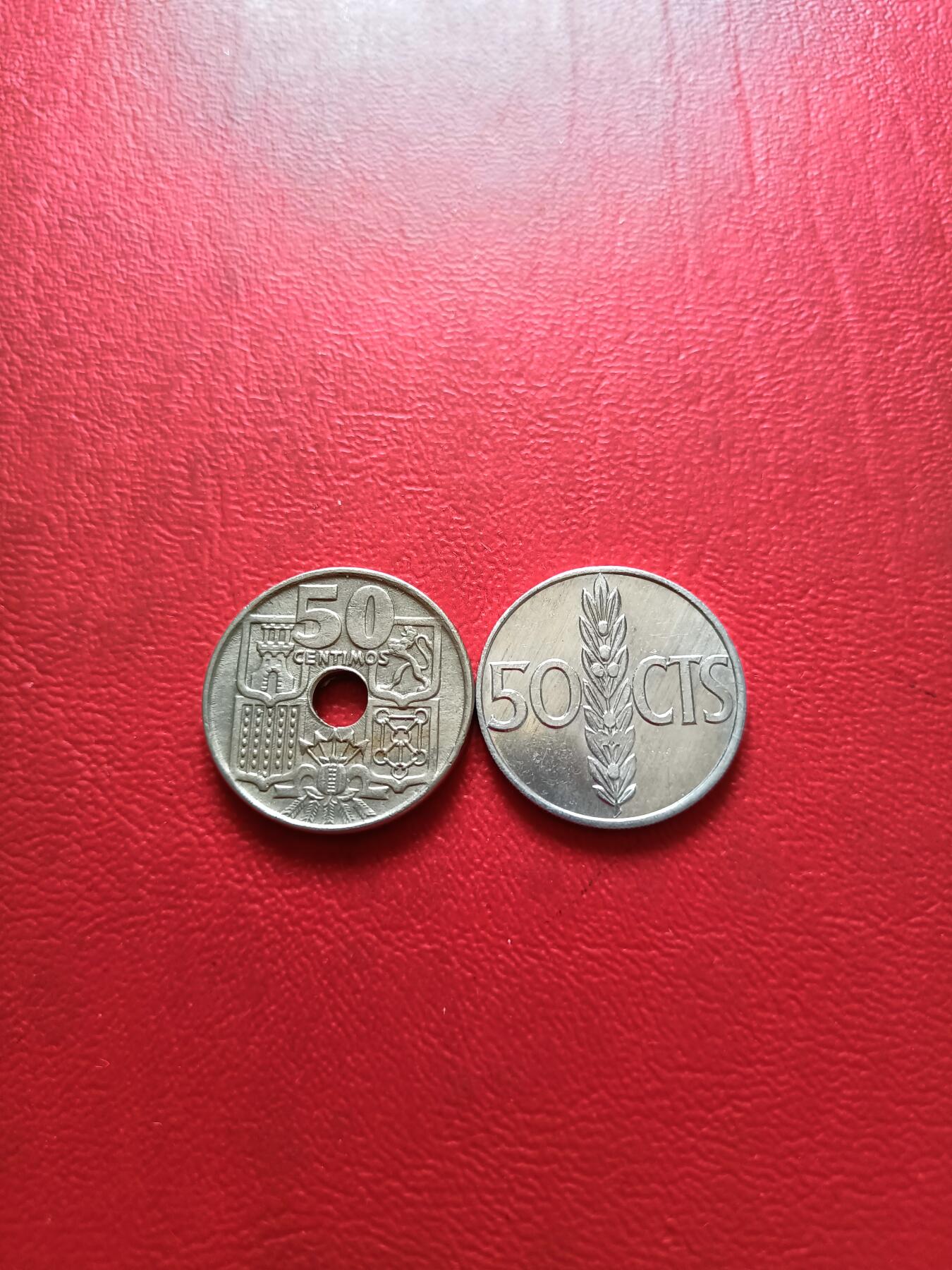 【云涧收藏】第五十九场 西班牙弗朗哥50分2枚