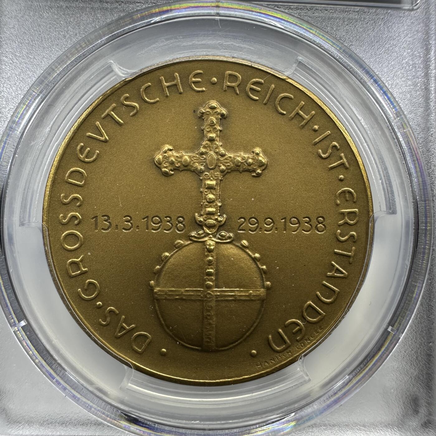 1939年德国吞并奥地利纪念铜章PCGS SP65冠军分