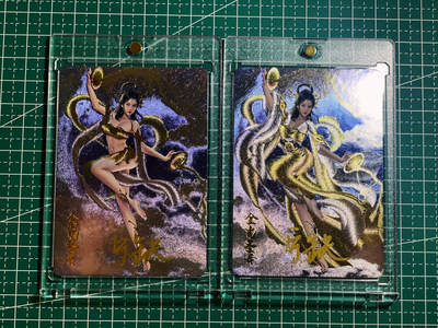 【关注参拍有赠卡】显眼宝30期  - 【宁缺亲签带卡砖】神话传说 金光圣母一对2张 粗闪卡 63*88