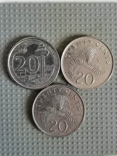 2025年第78场各国散币拍卖（总第78场）寄存超过3个月已拍品陆续发出 - 新加坡20分3枚不同版本