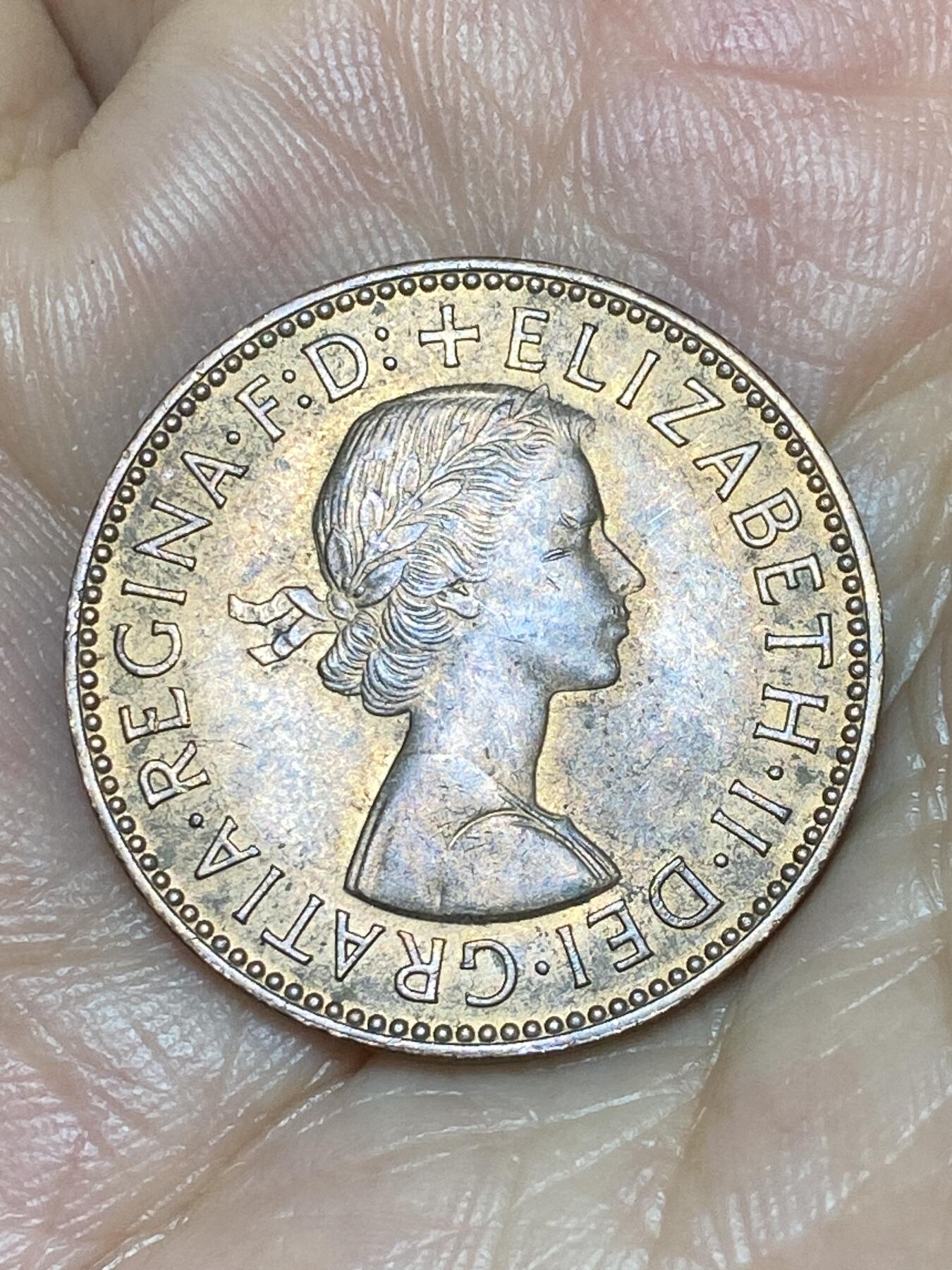 2025年第八十五场(总第一百一十一场）外国好品散币(免佣金) 英国🇬🇧1960年半便士(伊丽莎白二世青年桂冠，第二版)