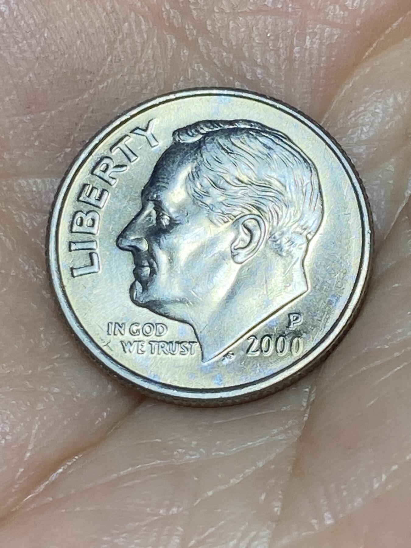 2025年第八十五场(总第一百一十一场）外国好品散币(免佣金) 美国🇺🇸2000年1角(罗斯福1角，第二版，P标费城造)
