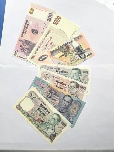 各国外币第92期 无佣金 - 刚果津巴布韦泰国 7张 9品－全新品