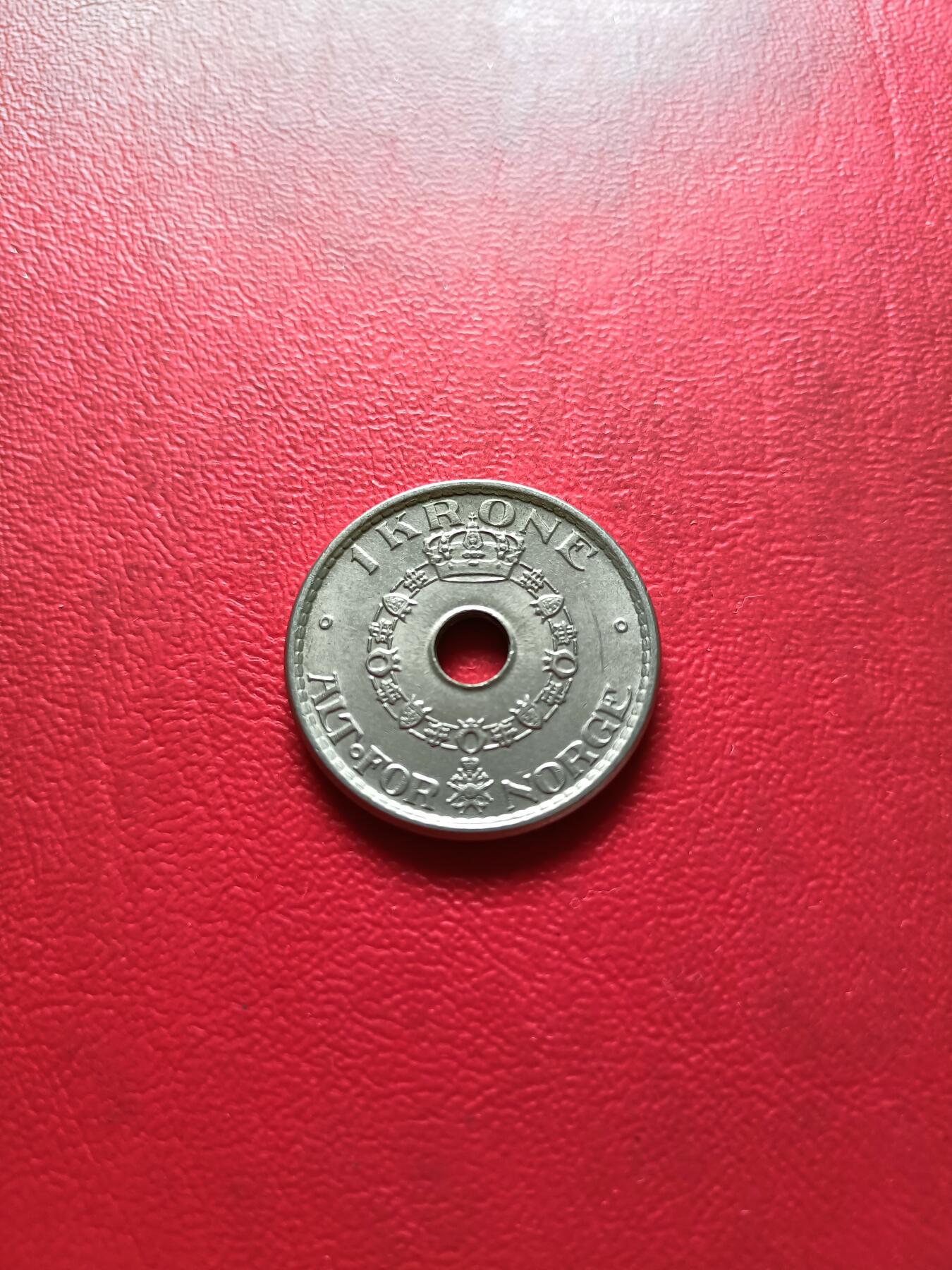 【云涧收藏】第五十九场 挪威1950年1克朗，未流通美品