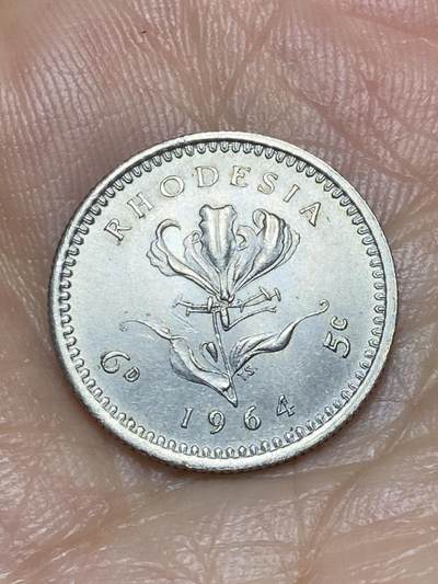 2025年第八十五场(总第一百一十一场）外国好品散币(免佣金) - 英属罗德西亚1964单年份5分(6便士和5分双面值版)