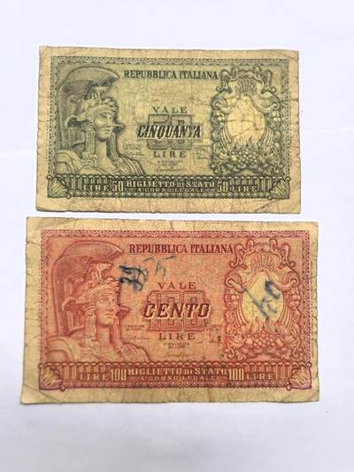 各国外币第92期 无佣金 - 意大利 1951年 2张