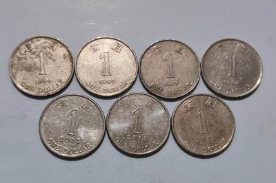 外国硬币 - 7个年份的港币
