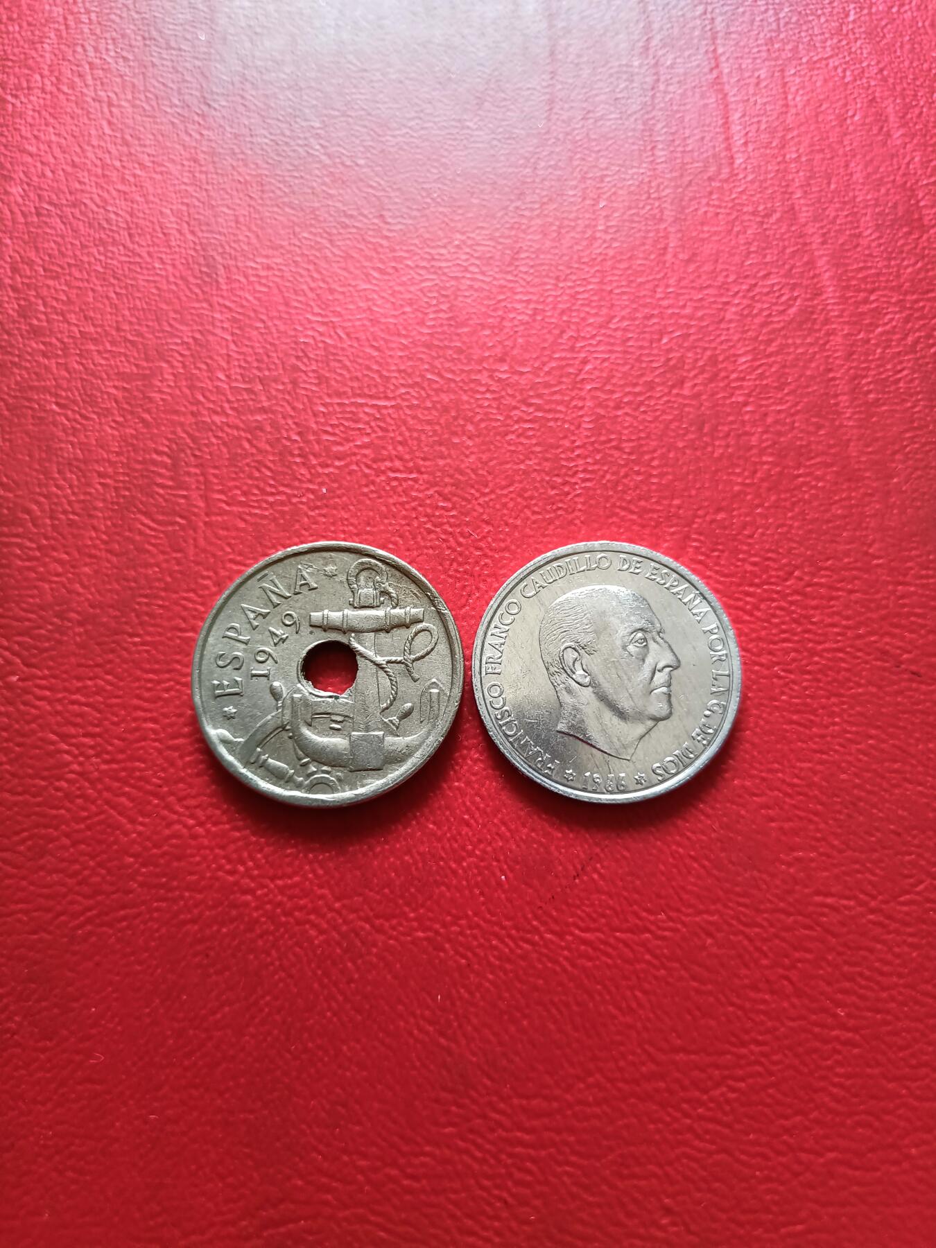 【云涧收藏】第五十九场 西班牙弗朗哥50分2枚