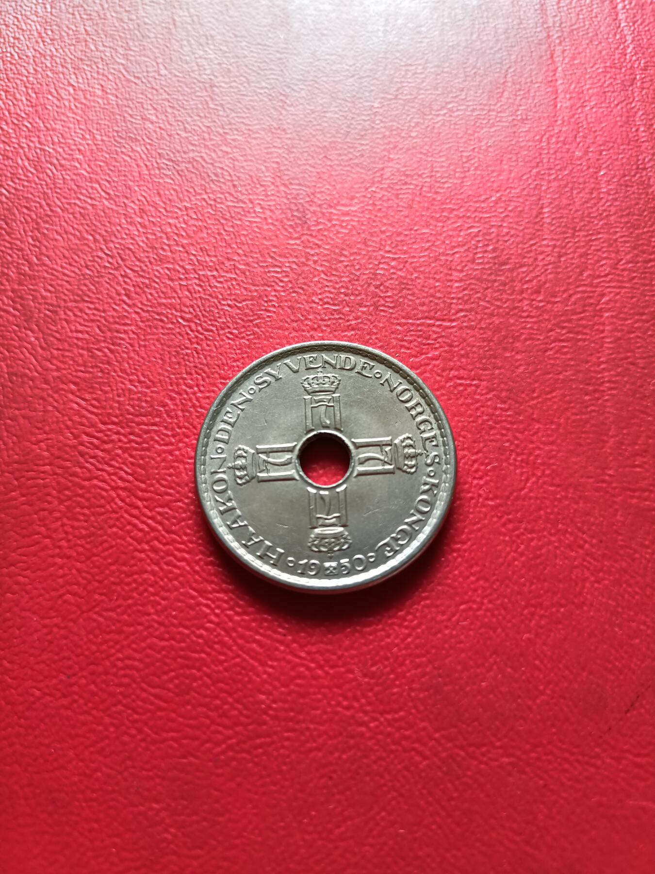 【云涧收藏】第五十九场 挪威1950年1克朗，未流通美品