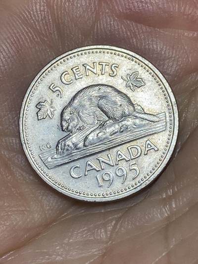 2025年第八十五场(总第一百一十一场）外国好品散币(免佣金) - 加拿大🇨🇦1995年5分(伊丽莎白二世中年高冠，第一版)