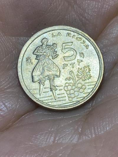 2025年第八十五场(总第一百一十一场）外国好品散币(免佣金) - 西班牙🇪🇸1996单年份5比塞塔(拉里奥哈自治区纪念币)