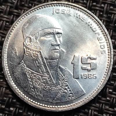 布加迪🐬～世界钱币(上海)🌾第 239 期 /  各国套币和散币 - 墨西哥🇲🇽 1985年 1比索