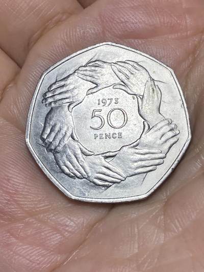 2025年第八十五场(总第一百一十一场）外国好品散币(免佣金) - 英国🇬🇧1973单年份50便士(英国加入欧洲经济共同体纪念币)