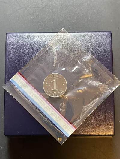 ❤️【币观天下】❤️ 第322期钱币拍卖- 2025.9.5周五晚上6点半场-长期征集拍品 - 1980年法国1生丁加厚镍币