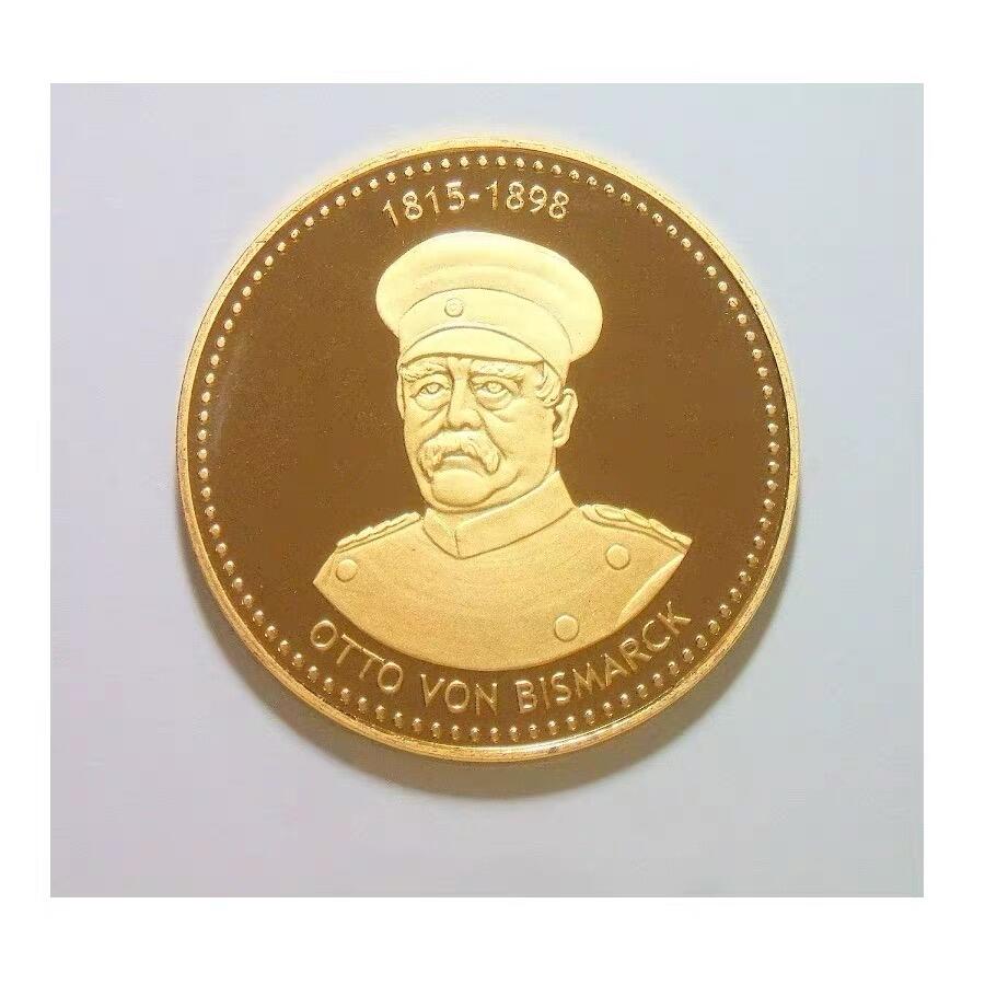 德国铁血宰相俾斯麦 高浮雕精制大镀金章 40MM