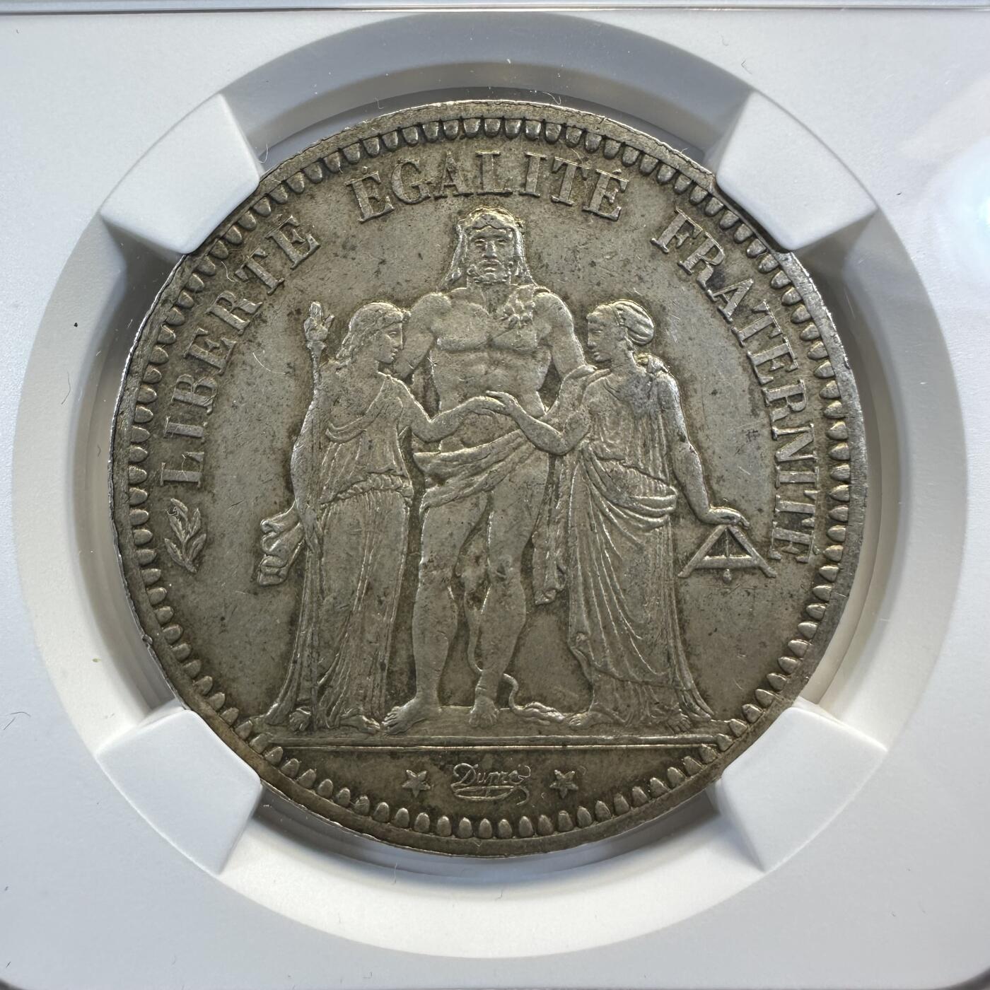 1873年大力神5法郎银币NGC MS62