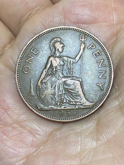 2025年第八十五场(总第一百一十一场）外国好品散币(免佣金) - 英国🇬🇧1937年1便士(乔治六世加冕年，第一版首发年)