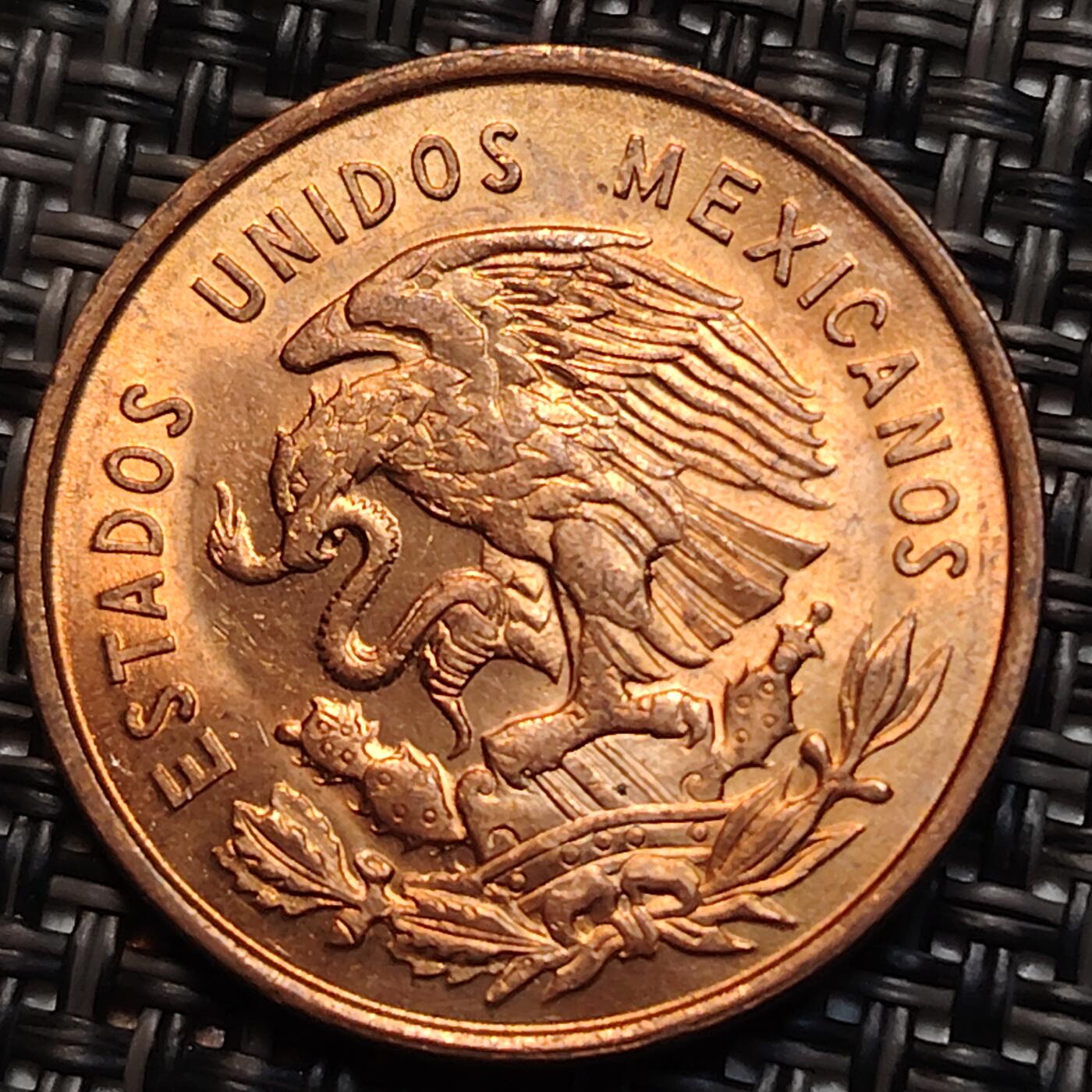 布加迪🐬～世界钱币(上海)🌾第 239 期 /  各国套币和散币 墨西哥🇲🇽 1959年 10分铜币 前总统贝尼托·华雷斯 鹰羽清晰美品