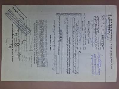 狮子猫股票债券纸品第三期 美国1967年散热器和标准卫浴公司