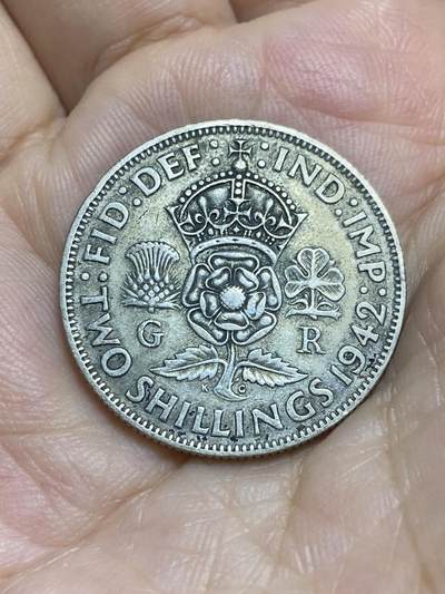 2025年第八十六场(总第一百一十二场）外国好品散币(免佣金) - 英国🇬🇧1942年2先令银币(乔治六世第一版，500银)