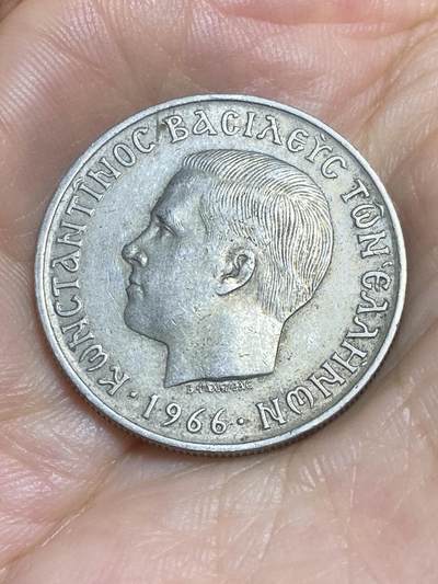 2025年第八十六场(总第一百一十二场）外国好品散币(免佣金) 希腊王国1966年5德拉克马(康斯坦丁二世时期)