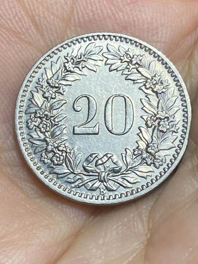 2025年第八十六场(总第一百一十二场）外国好品散币(免佣金) - 稀少早期年份原光好品–瑞士🇨🇭1925年20分(第二版，B标，伯尔尼造)