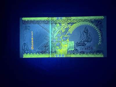 【炜奕收藏】，第四十三期 2000年马尔代夫50拉菲亚，UNC品相，号码无47，千禧年纪念版