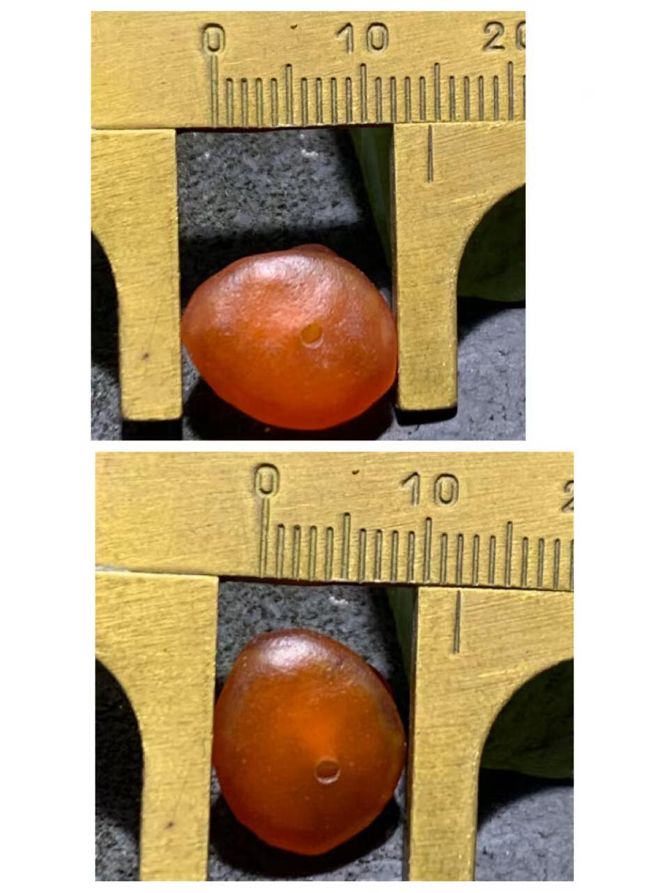 精美天然戈壁阿拉善樱桃红原石珠子一颗
