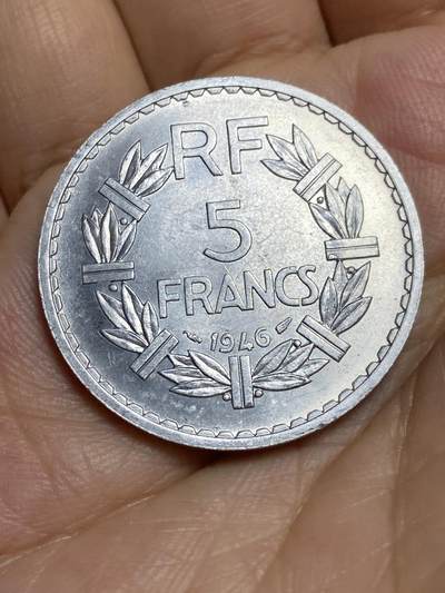2025年第八十六场(总第一百一十二场）外国好品散币(免佣金) - 好品–法国🇫🇷1946年5法郎(Open 9)