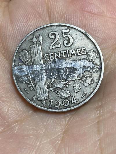 2025年第八十六场(总第一百一十二场）外国好品散币(免佣金) - 币面有焊–法国🇫🇷1904年25分(第二版，首发年仅发行2年)