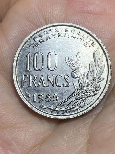 2025年第八十六场(总第一百一十二场）外国好品散币(免佣金) - 好品–法国🇫🇷1955年100法郎(B标，博蒙莱罗热造)