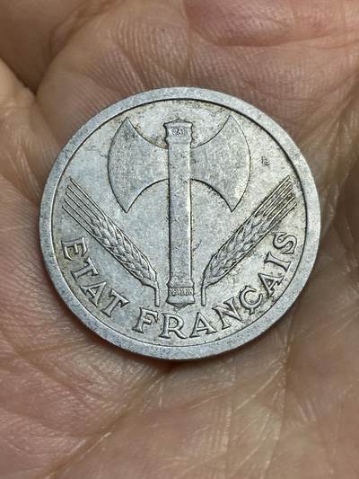 2025年第八十六场(总第一百一十二场）外国好品散币(免佣金) 法国🇫🇷1943年2法郎(维希傀儡政府时期，首发年仅发行2年)
