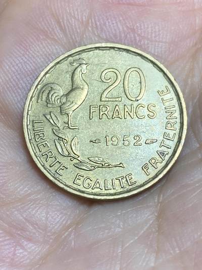 2025年第八十六场(总第一百一十二场）外国好品散币(免佣金) - 好品–法国🇫🇷1952年20法郎(4 plumes–4羽)