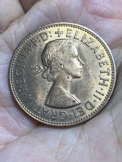 2025年第八十六场(总第一百一十二场）外国好品散币(免佣金) 好品–英国🇬🇧1966年1便士(伊丽莎白二世青年桂冠，第二版)