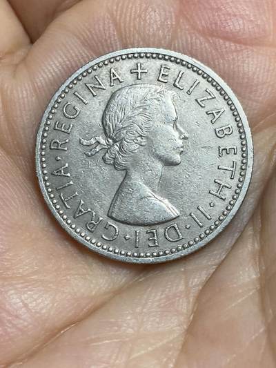 2025年第八十六场(总第一百一十二场）外国好品散币(免佣金) 英国🇬🇧1962年1先令(伊丽莎白二世青年桂冠，第二版，英格兰盾徽版)