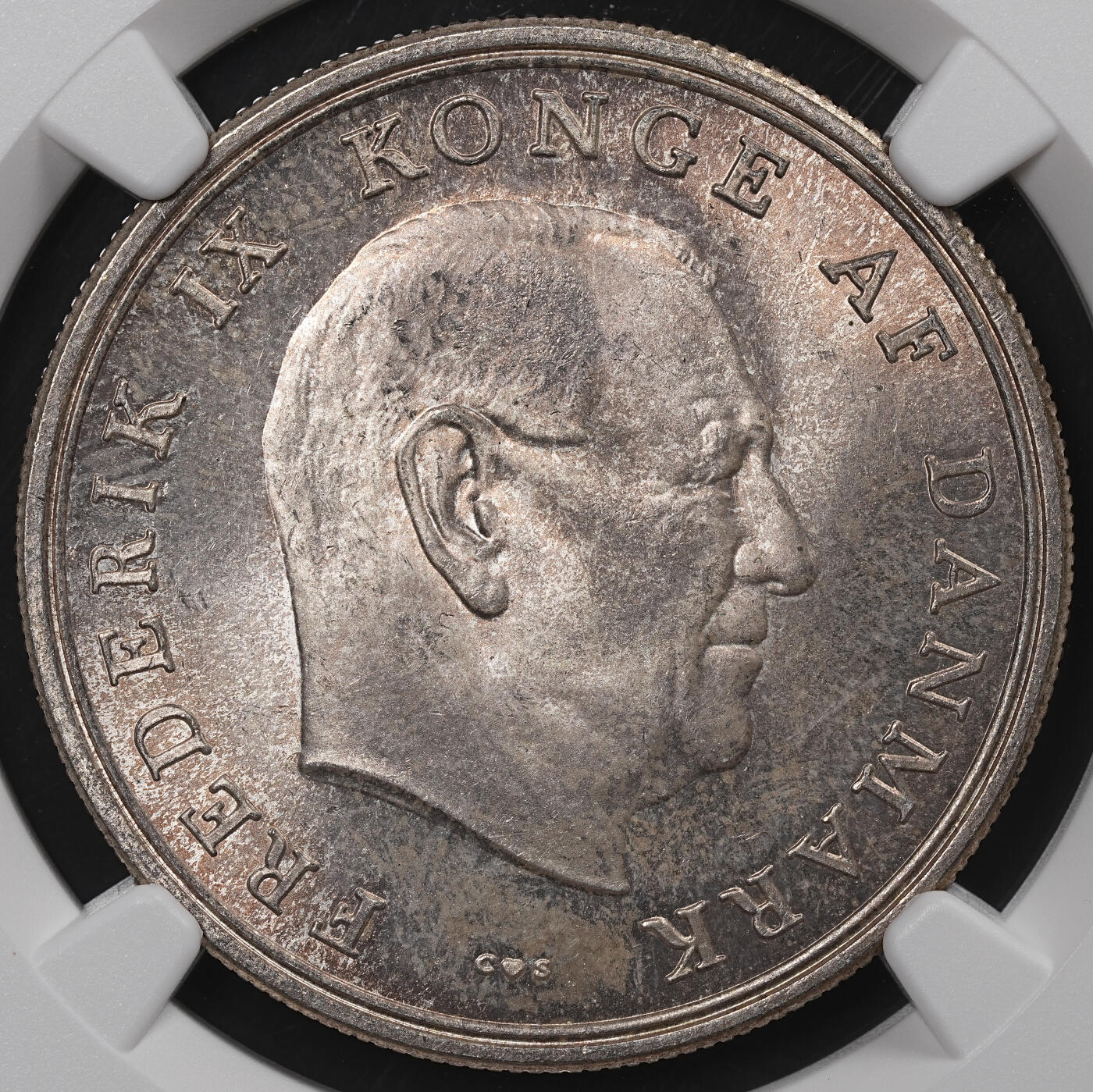 修遠堂世界钱币第八十三期 NGC MS65 1964年丹麦安妮公主结婚纪念5克朗银币