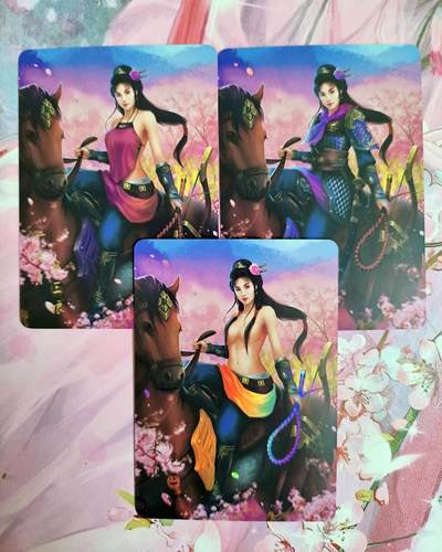 龙虎卡牌第五十三场 （无佣金，满120包邮，欢迎送拍） - 金彩3张 燎原系列 扈三娘3渐变一套