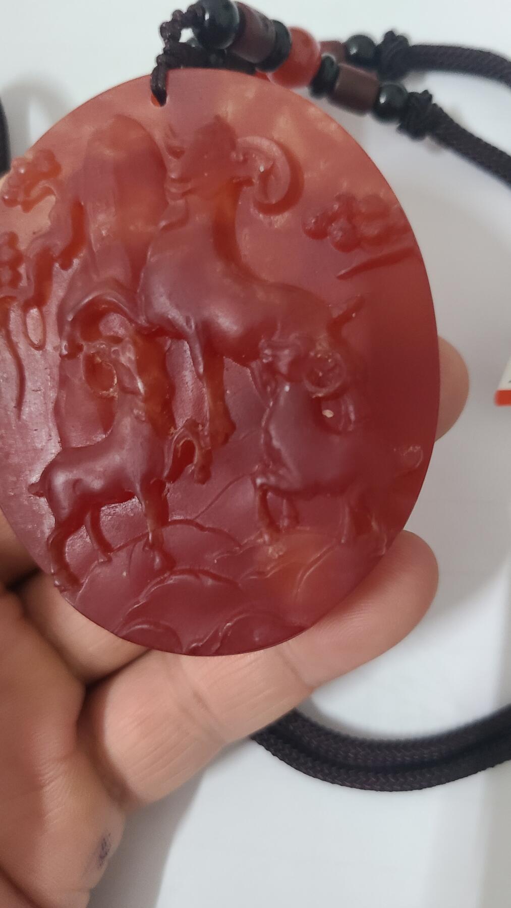 富森红土寄生虫蚁漏三羊开泰沉香吊坠
