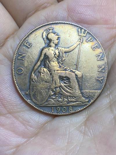 2025年第八十六场(总第一百一十二场）外国好品散币(免佣金) - 英国🇬🇧1908年1便士(爱德华七世时期)