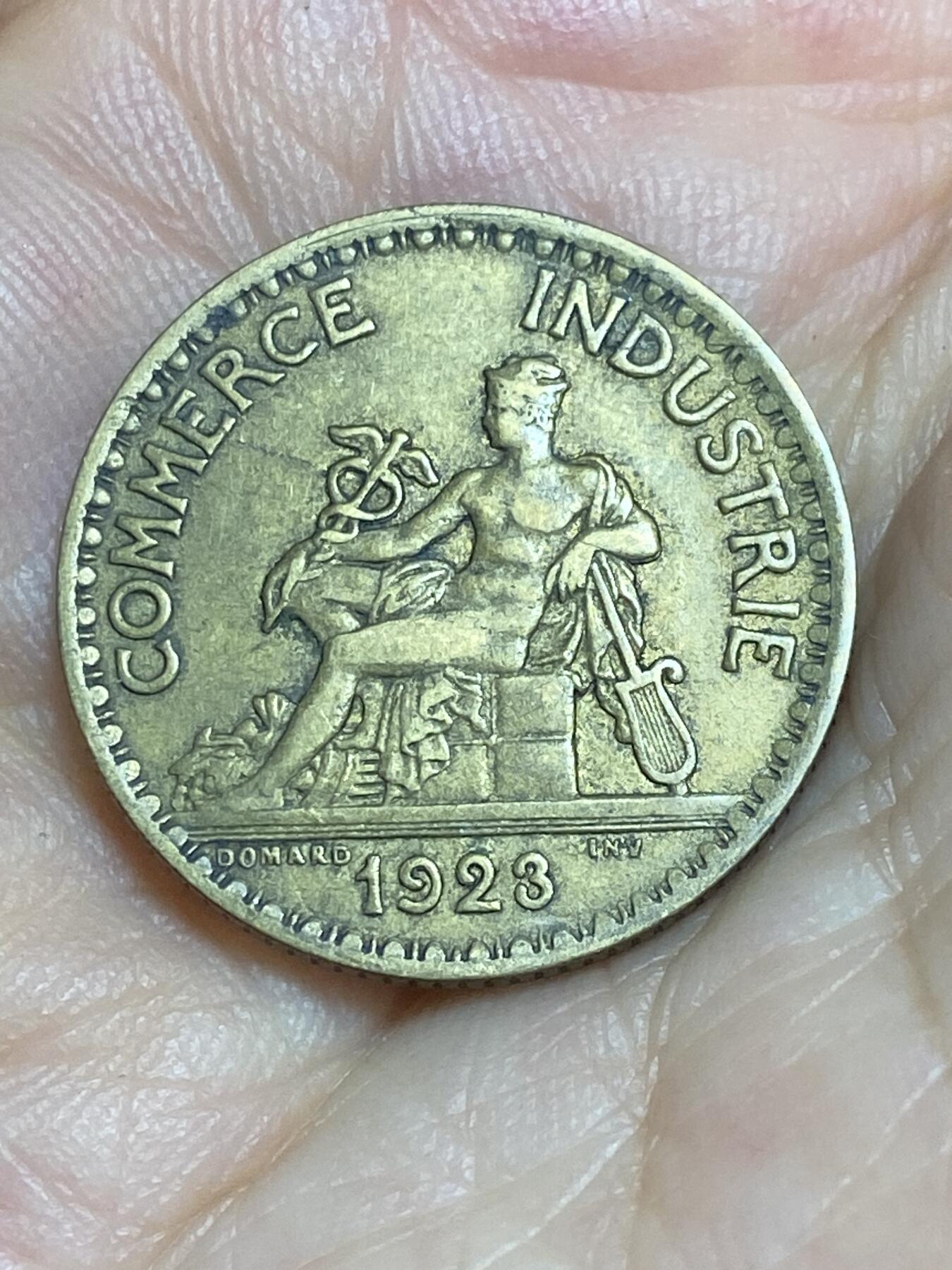 2025年第八十六场(总第一百一十二场）外国好品散币(免佣金) 法国🇫🇷1923年1法郎(商业之神墨丘利坐像)