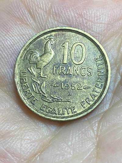 2025年第八十六场(总第一百一十二场）外国好品散币(免佣金) - 法国🇫🇷1952年10法郎(B标，博蒙莱罗热造)