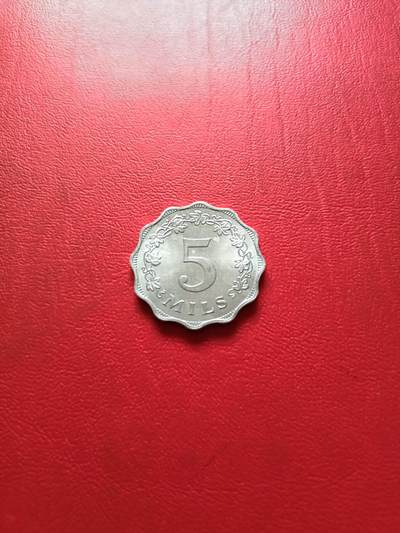 【云涧收藏】第五十九场 - 马耳他1972年5米尔，UNC