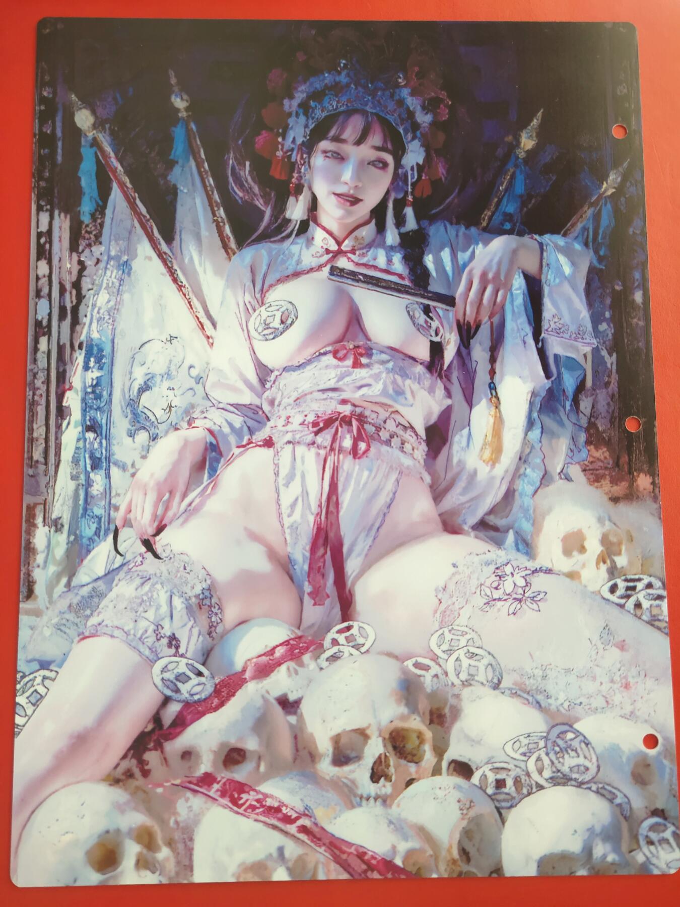 清风卡拍第十期(燎原卡牌为主，9月7日结拍) 妖姬传九宫卡册挡板一张(白骨夫人)